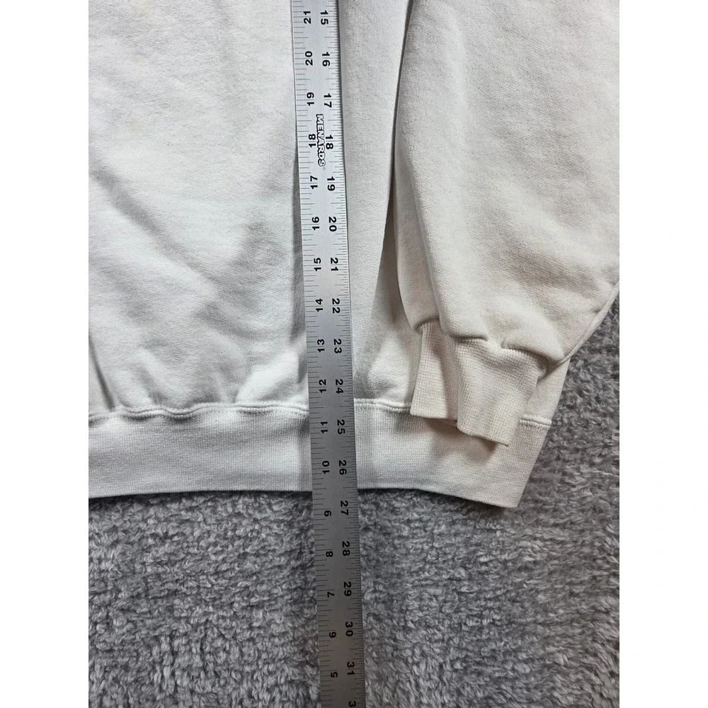 Jerzees Sweatshirt Large Cream Unisex Reading Is Fun Books Embroidered Vintage - Picture 4 of 7